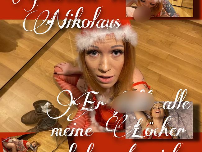 Pia_July Porno Video: Geschenk vom Nikolaus - er fi**t alle meine lö**er und besamt mich!