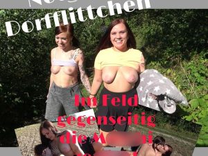 Pia_July Porno Video: Notgeile Dorfflittchen - im Feld gegenseitig die musc** zerfi**t